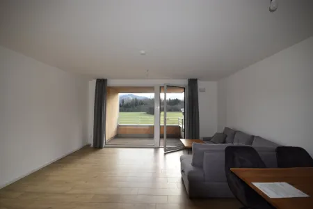 Wohn-, Koch-, Ess-, Schlafbereich - Modernes und geräumiges Appartement mit großer Loggia und Bergblick Miete Grödig Salzburg