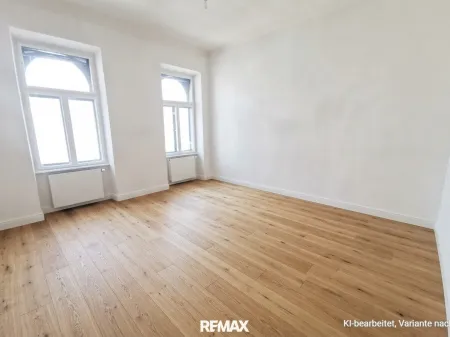 Wohnzimmer nach sanieren, KI bearbeitet