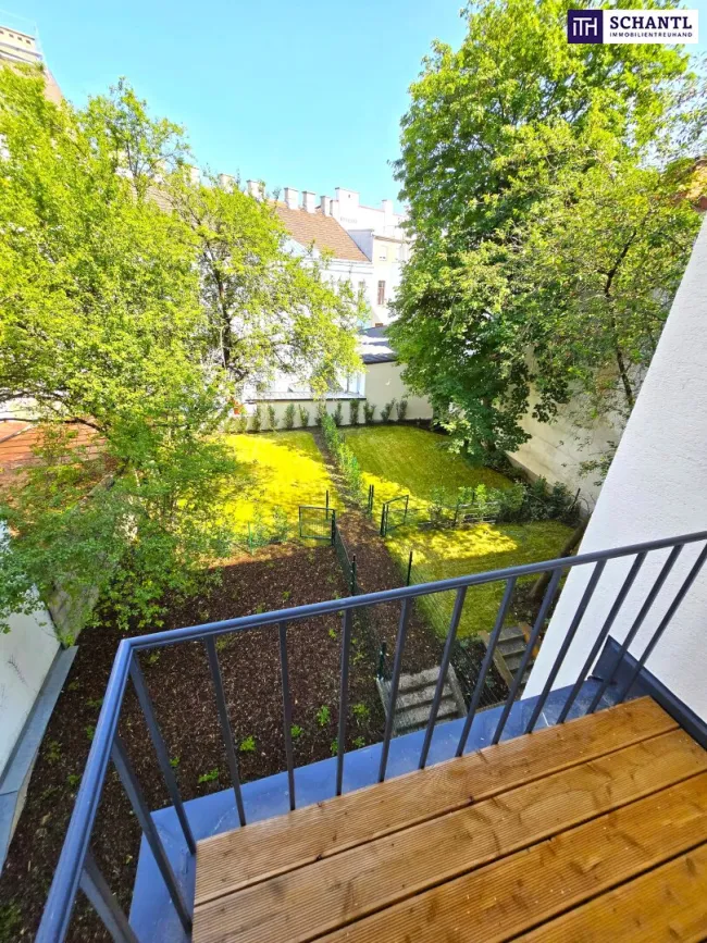Rasenmäher statt Straßenlärm! TOP saniert + Herrlicher Eigengarten + Hofseitiger Balkon + Viel Grün + Viel Lebensqualität + Absolute Ruhelage + Ideale Raumaufteilung! Besser geht´s nicht! Nicht lange zögern... - Bild