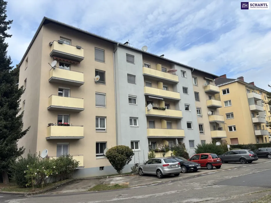 GO TO ANDRITZ! TOLLE UND HELLE DREIZIMMERWOHNUNG mit BALKON ++ABSOLUTE RUHELAGE++PARKPLATZ++ - Bild