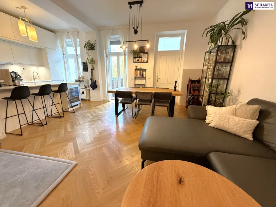 Ein Wohnjuwel mit besonderem Flair *** stilvoll sanierte 3,5-Zimmer-Altbauwohnung mit exklusiver Designküche, zwei Außenflächen + begehrter Lage beim Türkenschanzpark - Bild