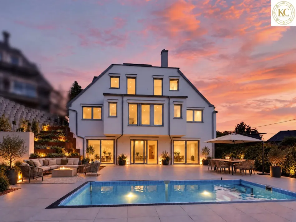 Exklusive Neubau-Villa in Neuwaldegg – luxuriöses Wohnen mit Pool, Dachterrasse & Wienerwaldblick - Bild