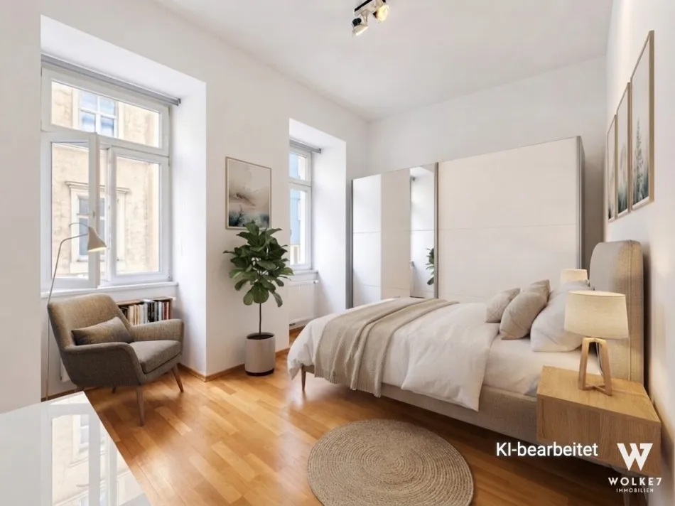 Charmante 2-Zimmer-Altbauwohnung mit großem Balkon in ruhiger Hoflage I U4 Nähe - Bild