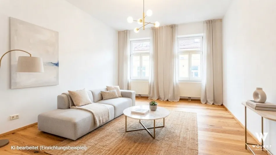 Charmante 2,5-Zimmer-Altbauwohnung mit Balkon & Lift | Nähe Westbahnhof, Mariahilfer Straße - Bild