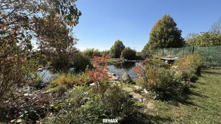 Schwimmteich eingewindert mit Netz