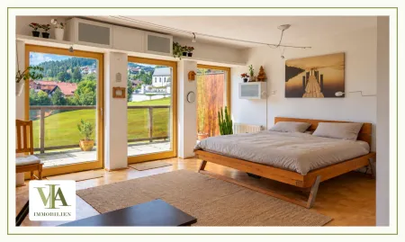 Helle 46 m² große 1-Zimmer-Wohnung mit geräumiger Terrasse und herrlichem Weitblick – ruhig gelegen und nahe Seefeld