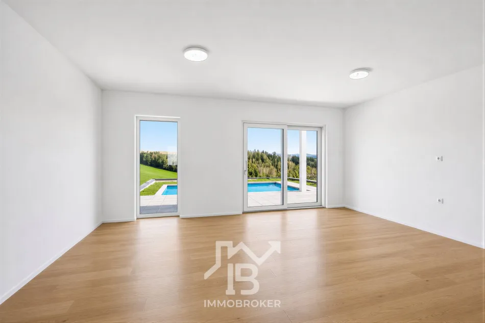 NEUBAU-Doppelhaushälfte mit Pool, Wärmepumpe & Carport – 20 Min. nach Linz - Bild