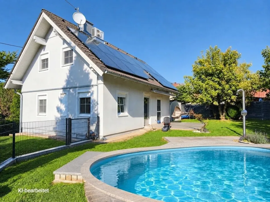 Ein Zuhause für Genießer-Einfamilienhaus mit Pool und 2 Garagen - bezugsbereit - Titelbild