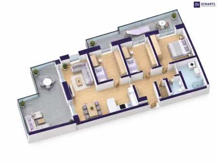 Brauquartier Top 42 3D-Ansicht möbliert