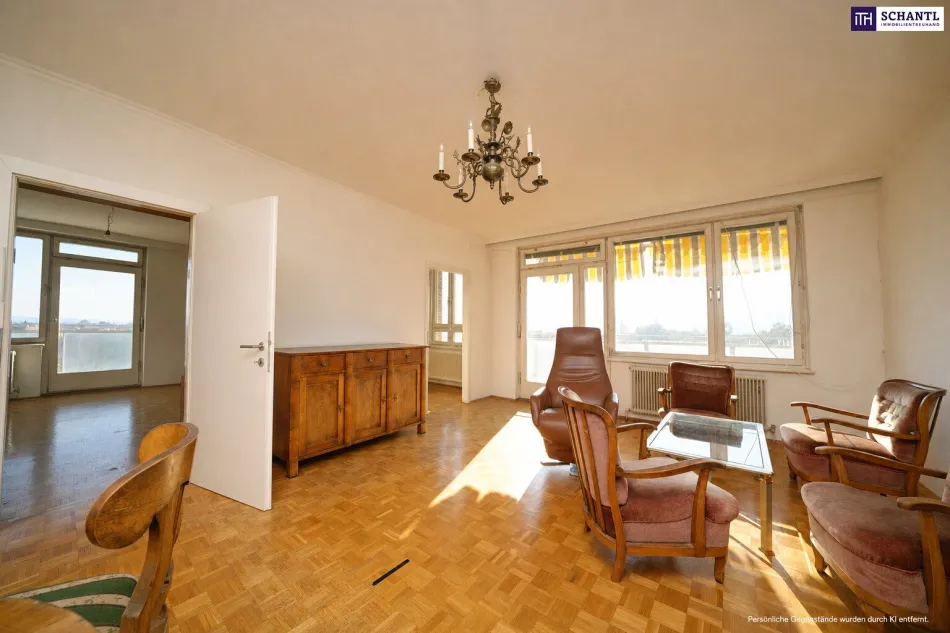 SKYLINE-FEELING ÜBER DEN DÄCHERN VON GRAZ! Großzügige 4-Zimmer-Wohnung mit 3 Balkonen in Bestlage mit unverbaubarem Fernblick - Titelbild