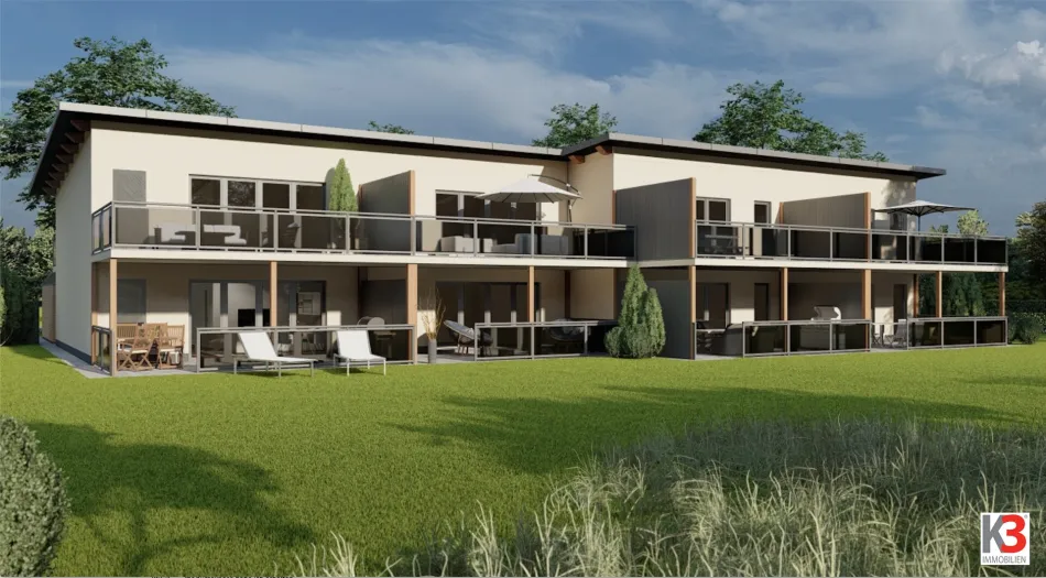 K3 - NEUBAUPROJEKT RESIDENZ ST. MICHAEL a. Zollfeld. WUNDERSCHÖNE 3 ZIMMER-WOHNUNGEN mit Garten oder großer Terrasse. Moderne Wohnanlage am Fuße des Magdalensberges. Ruheoase in Stadtnähe. - Titelbild