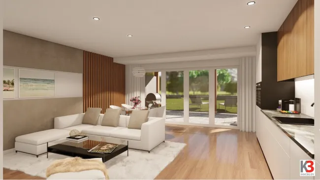 K3 - NEUBAUPROJEKT RESIDENZ ST. MICHAEL a. Zollfeld. WUNDERSCHÖNE 3 ZIMMER-WOHNUNGEN mit Garten oder großer Terrasse. Moderne Wohnanlage am Fuße des Magdalensberges. Ruheoase in Stadtnähe. - Bild