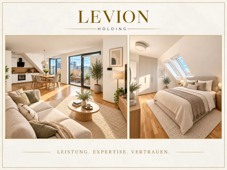 ***Lichtdurchflutete 2-Zimmer-Dachgeschosswohnung mit 26 m² Terrasse und Weitblick - nahe Augarten*** - Titelbild
