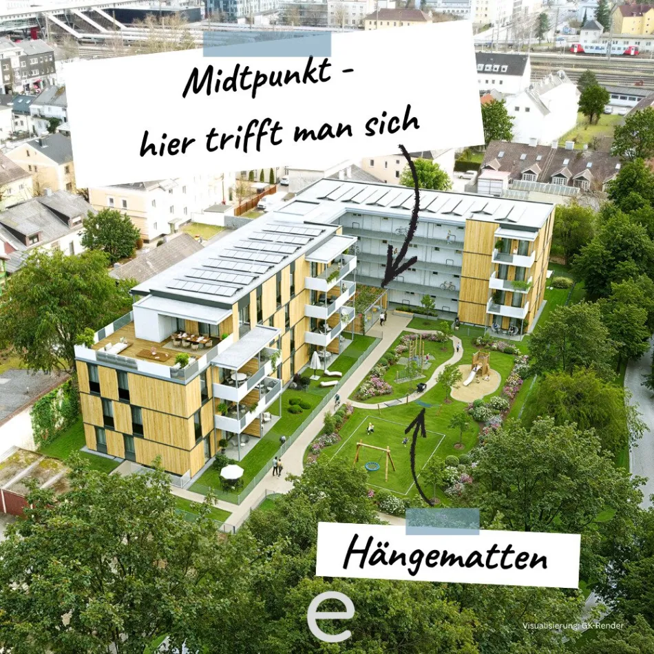 Wohnen wie in einer Ferienanlage - Erdgeschosswohnung 68,32m² mit Eigengarten und Tiefgaragenplatz - Bild
