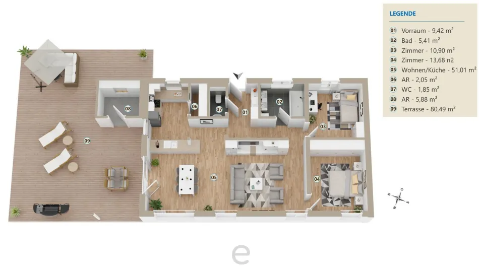 Ganz oben angekommen - Einzigartiges Penthouse mit 80m² Terrasse in perfekter Infrastrukturlage - Titelbild