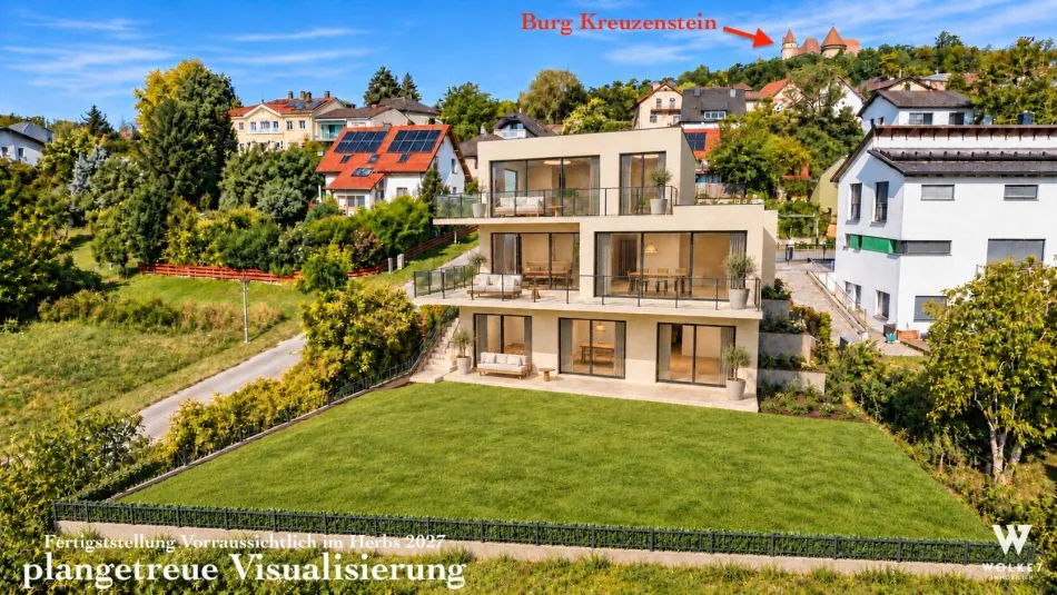 **SCHLÜSSFERTIGER** Erstbezug in Hanglage von Leobendorf – Ihre Villa mit Weitblick bis Wien und Raum für eigene Wohnideen I Lift I Nähe Burg Kreuzenstein - Titelbild
