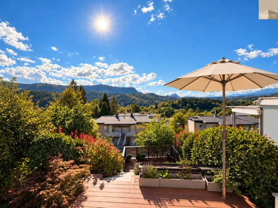 Traumhafter Rundumblick - helle Ferienwohnung mit großzügigen Terrassen in Keutschach am See in Kärnten! - Titelbild