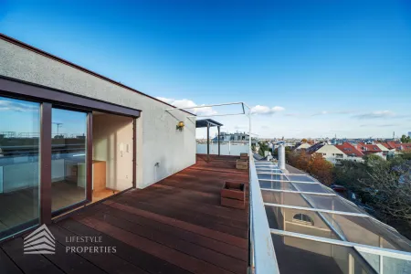 Leben über den Dächern Wiens: 110 m²-Terrassenwohnung mit Dachterrasse, Weitblick & Lift bis in die Wohnung