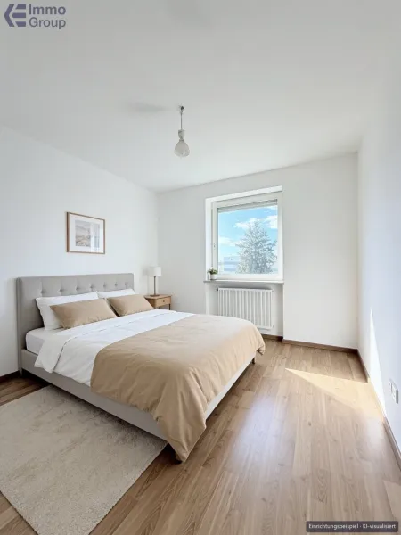 Schlafzimmer, Einrichtungsbeispiel KI-visualisiert