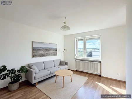 Wohnzimmer (2), Einrichtungsbeispiel KI-visualisiert