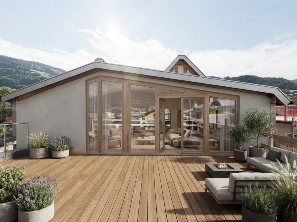 WATTENS: EXKLUSIVES NEUBAU-ARCHITEKTENLOFT MIT 103 m², 4 ZIMMERN, 40 m² TERRASSE & LIFT DIREKT IN DIE WOHNUNG - Titelbild