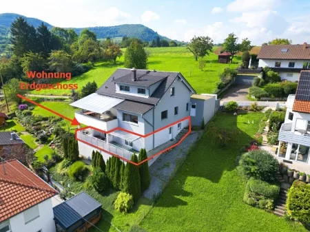 Luftbild – Lage der Erdgeschosswohnung