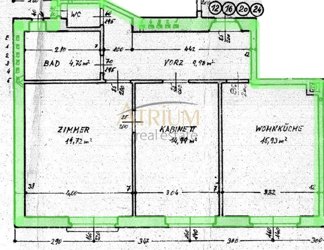 67 m² 2-Zimmer Wohnung mit Wohnküche und direktem Blick auf den Donaukanal , WG-geeignet! - Bild