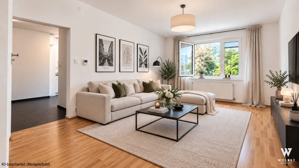 Renovierte 3-Zimmer-Wohnung mit Balkon & Grünblick I hell, ruhig und Nahe U3 I Garagenplatz anmietbar - Bild