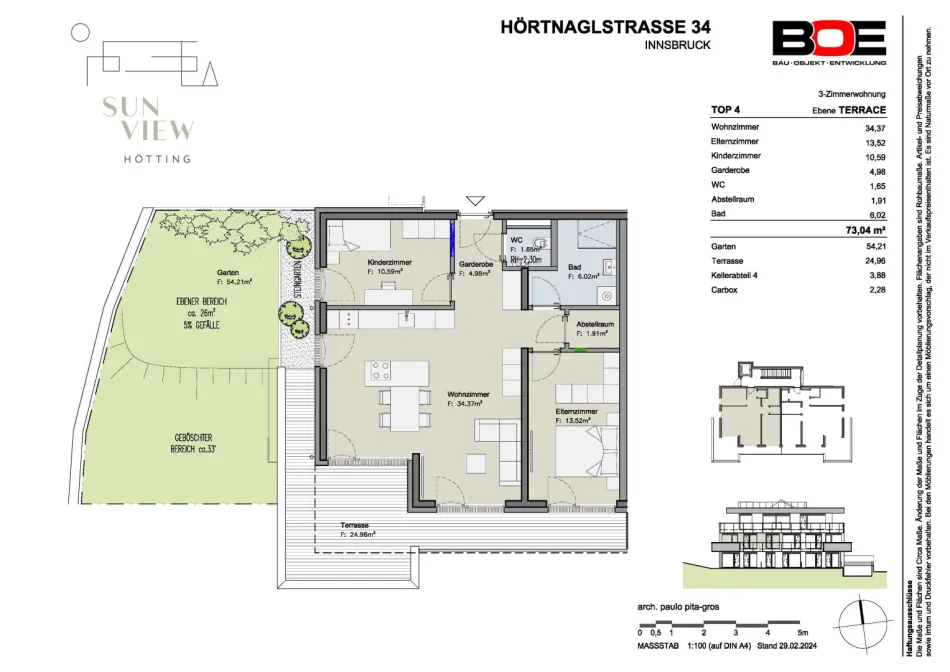 IBK-Hötting: 73m² Traumwohnung mit Terrasse und Garten - Bild