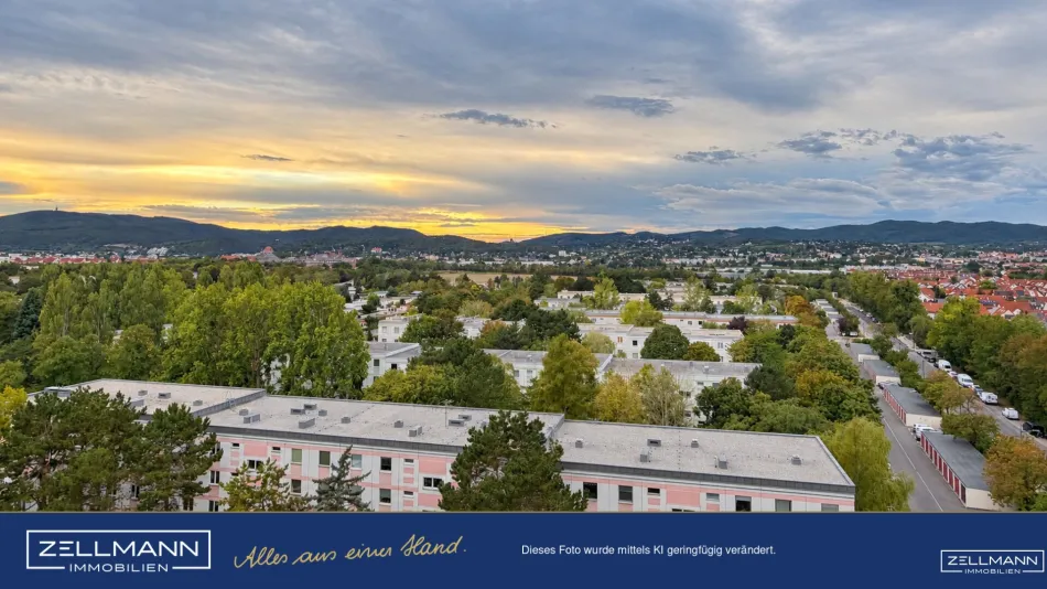 Hoch hinaus, frei gestalten! 3 Zimmer mit großer Loggia und herrlicher Aussicht im 9. Liftstock | ZELLMANN IMMOBILIEN - Bild