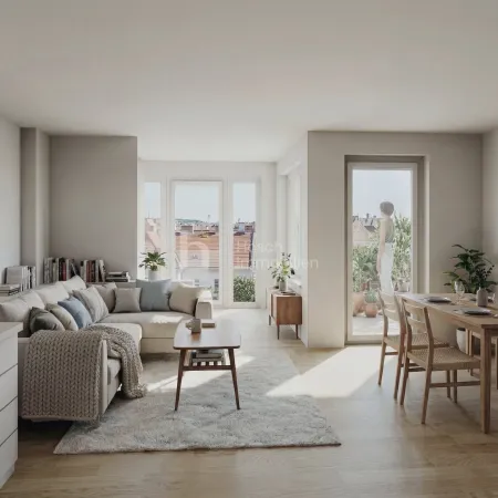 Offene Wohnküche mit Freiraum – Projektvisualisierung