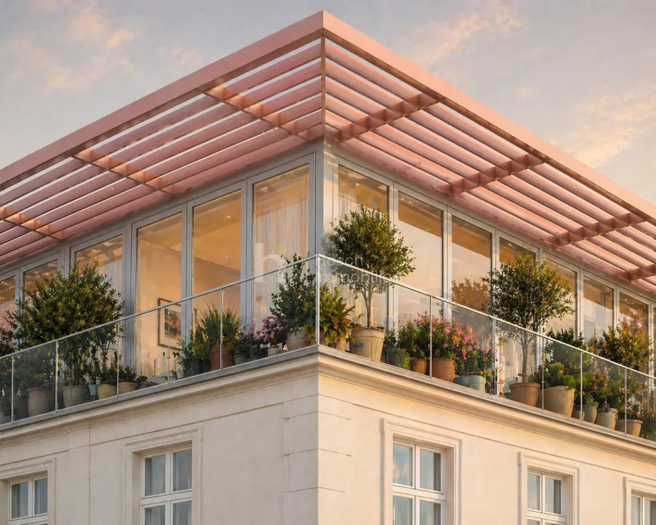 Wiener Altbau trifft neues Dachwohnen – Projektvisualisierung