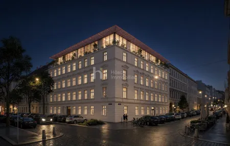 Fassade im Abendlicht – Projektvisualisierung
