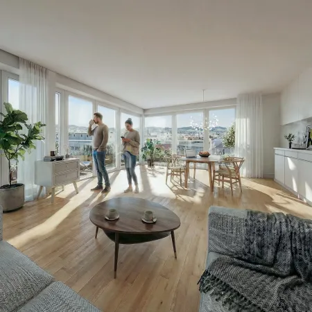 Wohnen mit Licht und Ausblick – Projektvisualisierung