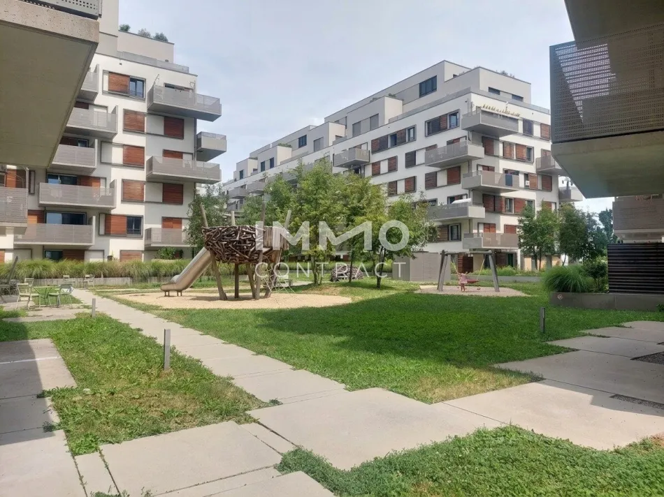 Fitness, Sauna, Garten & Gemeinschaftsraum im Haus/ Moderne 2-Zimmer-Wohnung mit Balkon nahe U2 Aspernstraße - Titelbild
