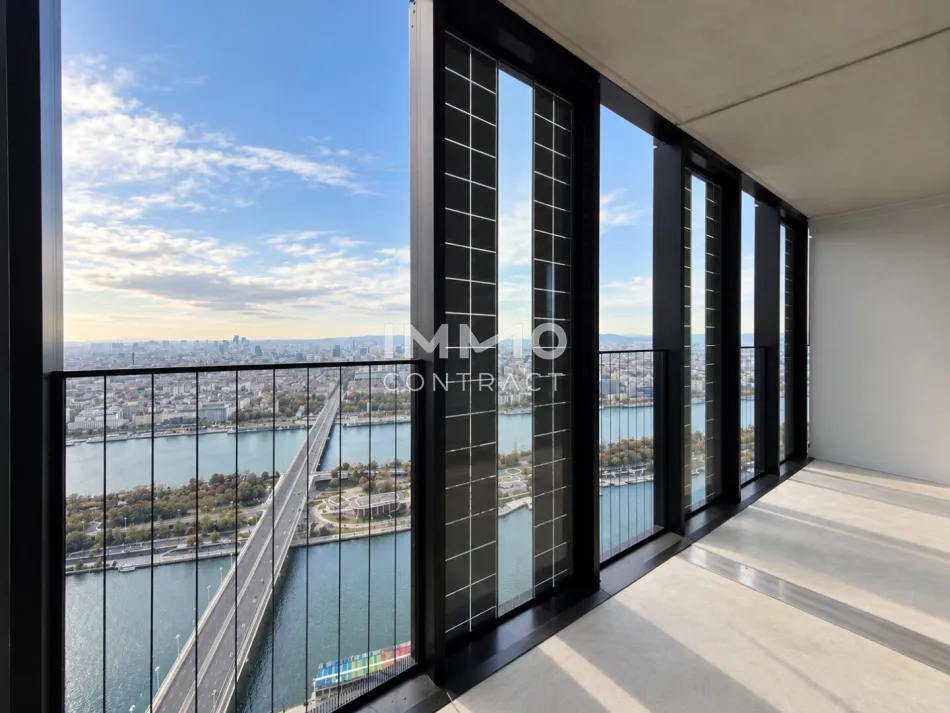 39. Etage inkl. 37qm Balkon - 3 Zimmer mit WOW-Blick auf Stephansdom, Prater & Donau - Bild