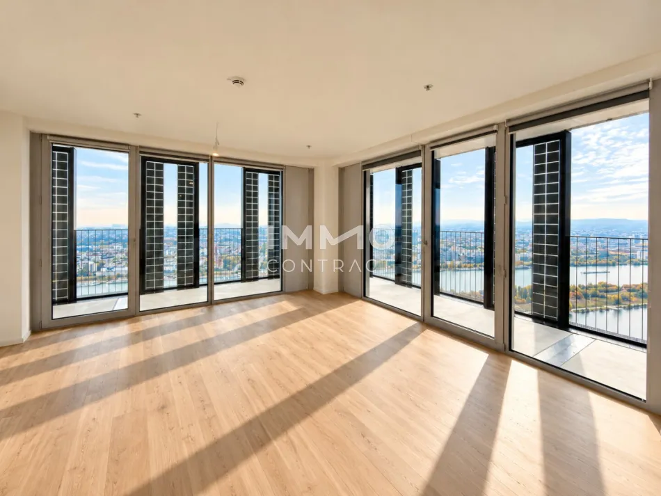 39. Etage inkl. 37qm Balkon - 3 Zimmer mit WOW-Blick auf Stephansdom, Prater & Donau - Titelbild