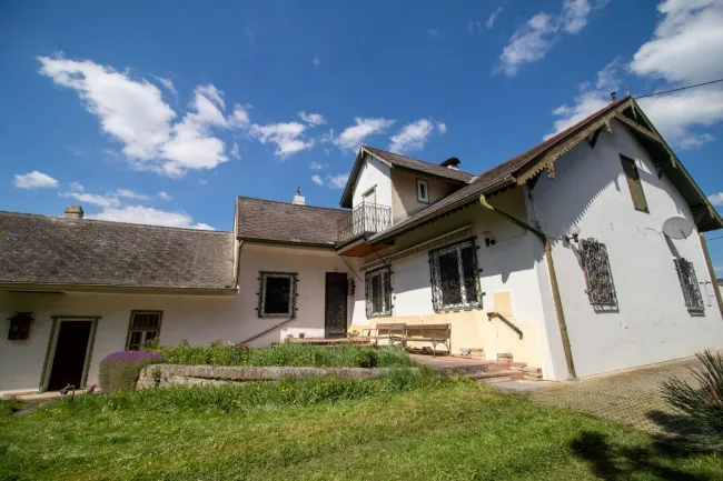Blick vom Garten zum Haus