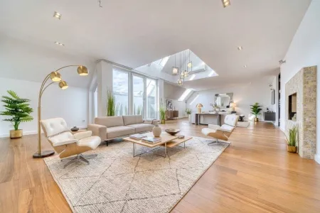 Salon mit Einrichtungsvorschlag KI