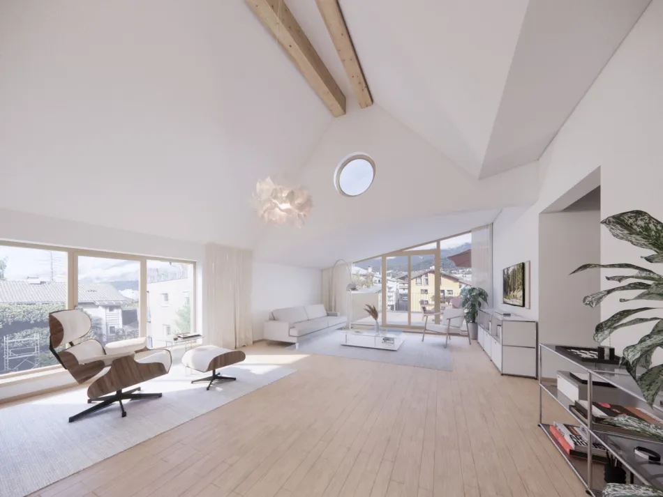 WATTENS: EXKLUSIVES NEUBAU-ARCHITEKTENLOFT MIT 103 m², 4 ZIMMERN, 40 m² TERRASSE & LIFT DIREKT IN DIE WOHNUNG - Bild