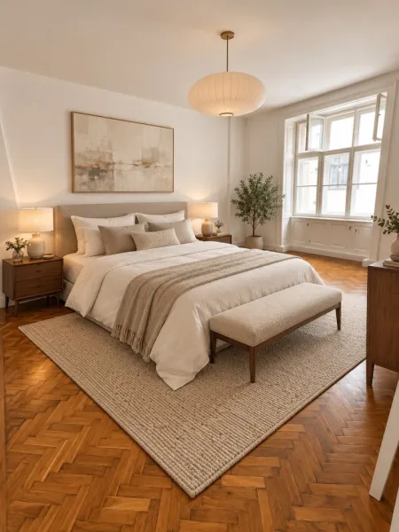 Schlafzimmer - hofseitig (Einrichtungsbeispiel)