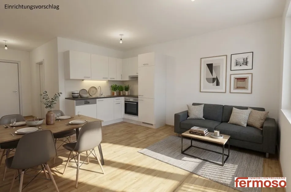 Terrassenwohnung mit Fernwärme und Fußbodenheizung in 1200 Wien – 2 Zimmer, 58 m² - Bild