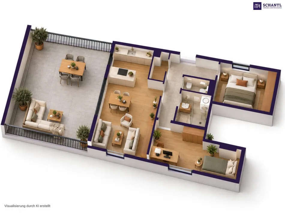 Arbeiten im Penthouse, leben auf der Terrasse - Bild
