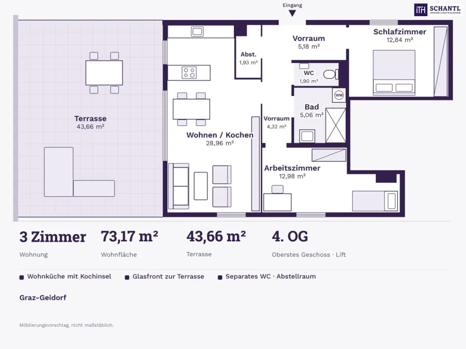 Arbeiten im Penthouse, leben auf der Terrasse - Bild