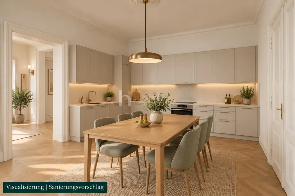Visualisierung – Salon als Sanierungsvorschlag