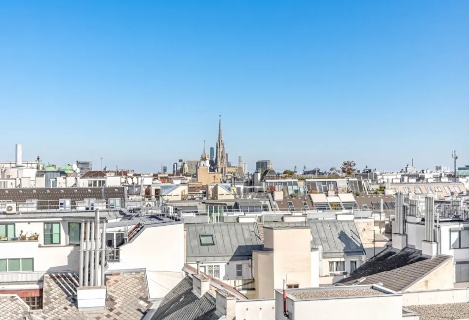 WOHNEN ÜBER DEN DÄCHERN VON WIEN MIT BLICK ÜBER DIE STADT UND DEN STEPHANSDOM - Bild