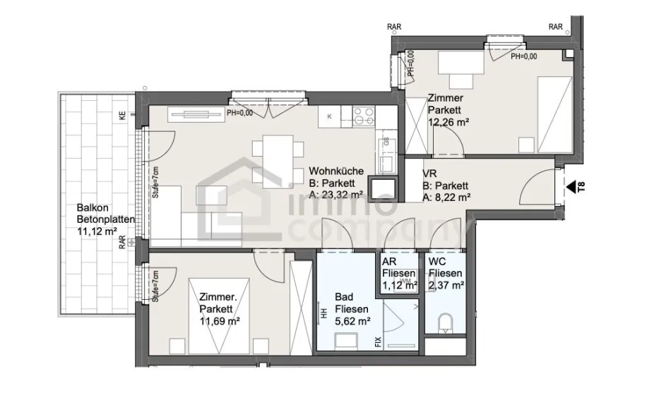 NEUBAU-HIGHLIGHT IN 1210 WIEN – 3 ZIMMER MIT GROSSZÜGIGEM SÜDOST-BALKON NAHE MARCHFELDKANAL! - Bild