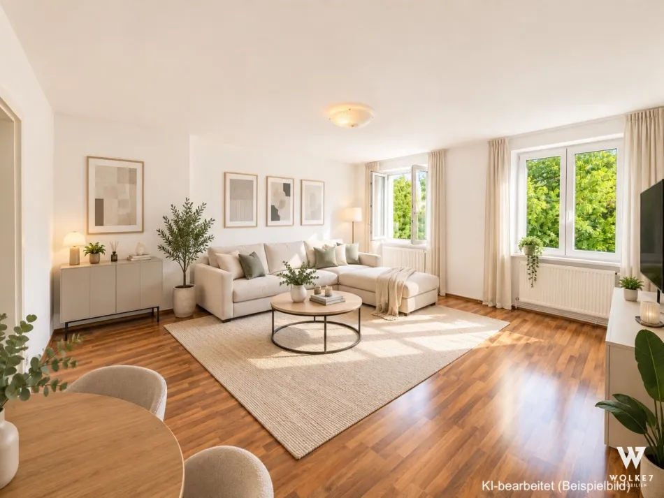 Helle 3-Zimmer-Wohnung in absoluter Ruhelage mit traumhaftem Grünblick in 1230 Wien | Sehr gepflegter Gemeinschatsgarten - Titelbild