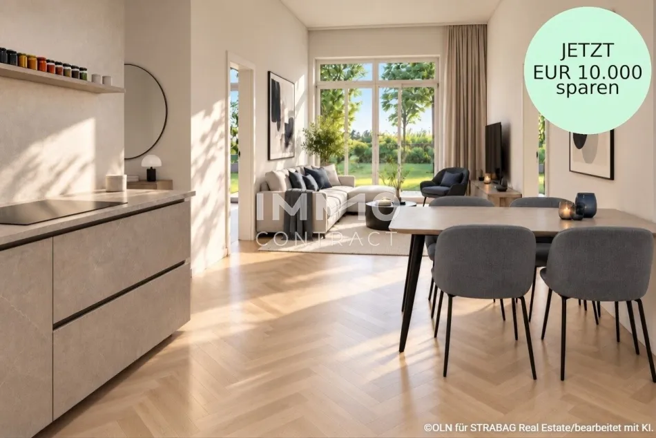RARITÄT: Zweizimmer-Gartenwohnung mit Top-Grundriss & Ausstattung (provisionsfrei), zahlreiche Annehmlichkeiten im Haus - Titelbild