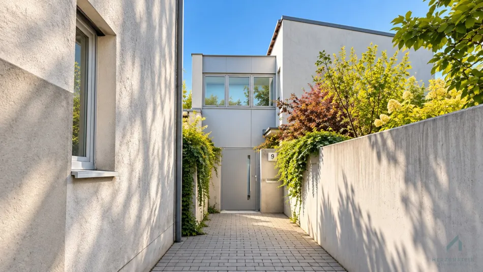 6-Zimmer-Reihen-Atriumhaus mit Swimmingpool und Sauna in grüner Lage - Titelbild